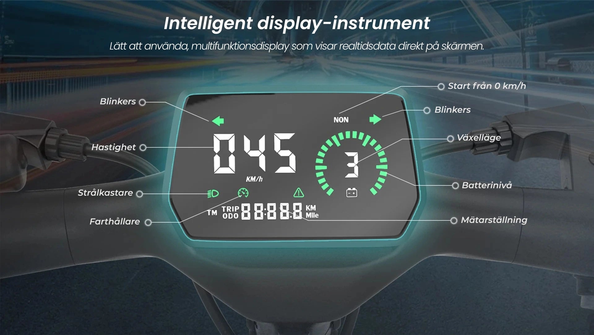 KuKirin A1 Elektrisk Scooter - Toppfart 45 km/t - Rekkevidde 45 km - Elektrisk Scooter
