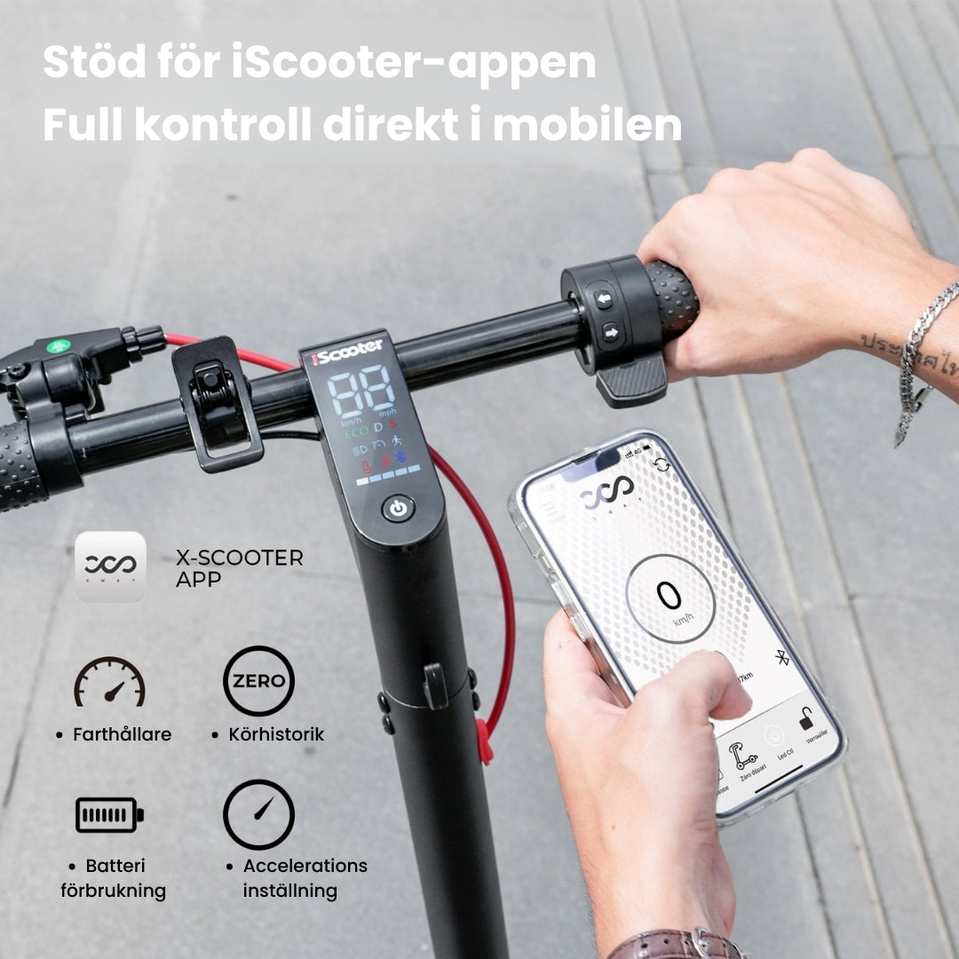 iScooter i9 elscooter – 30 km/h - 25 km räckvidd - 350W Motor