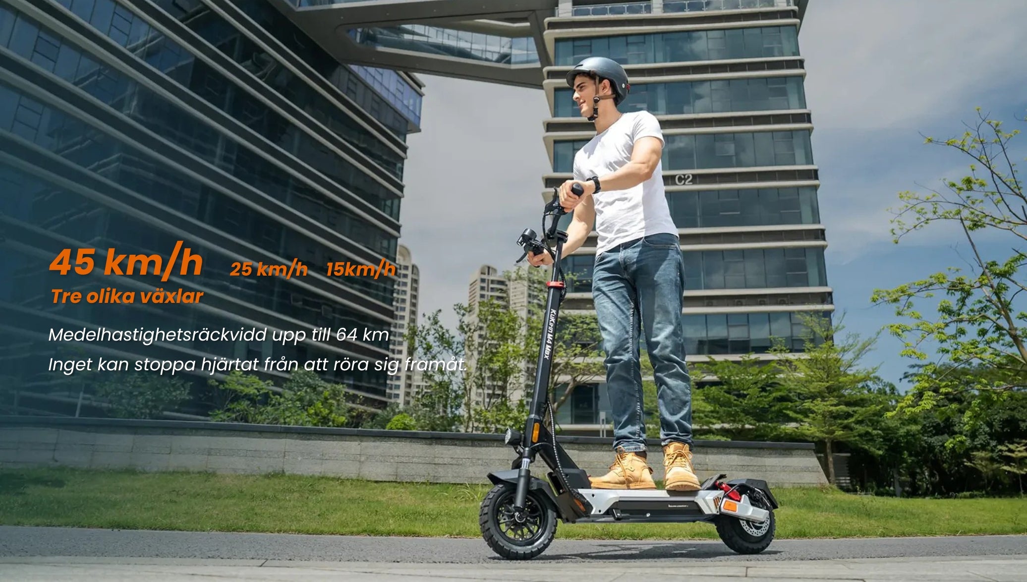 KuKirin M4 Max Elscooter - Top Hastighet 45 km/h - Räckvidd 65 km - 800W - El sparkcyckel