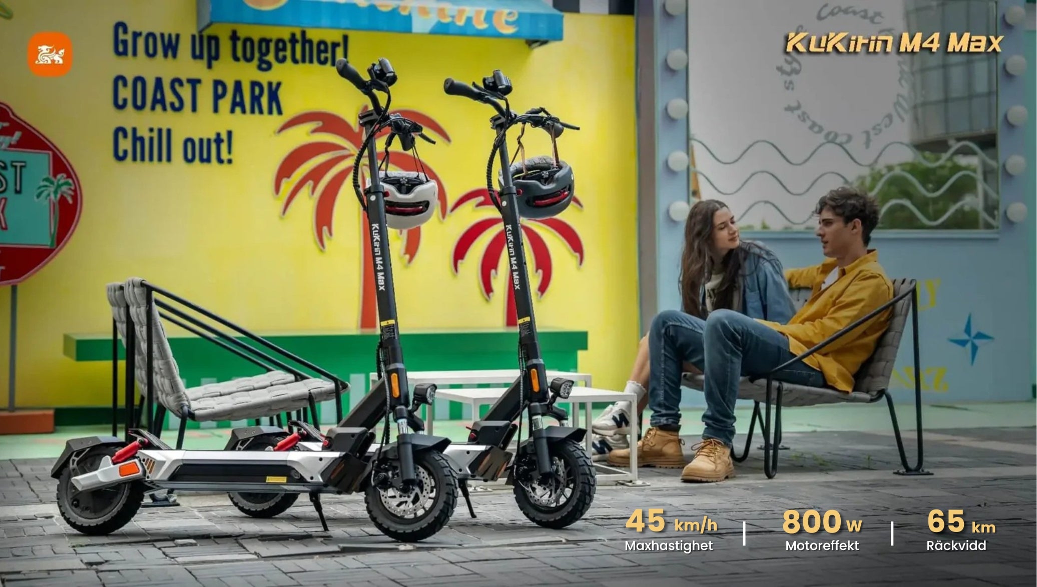 KuKirin M4 Max Elscooter - Top Hastighet 45 km/h - Räckvidd 65 km - 800W - El sparkcyckel