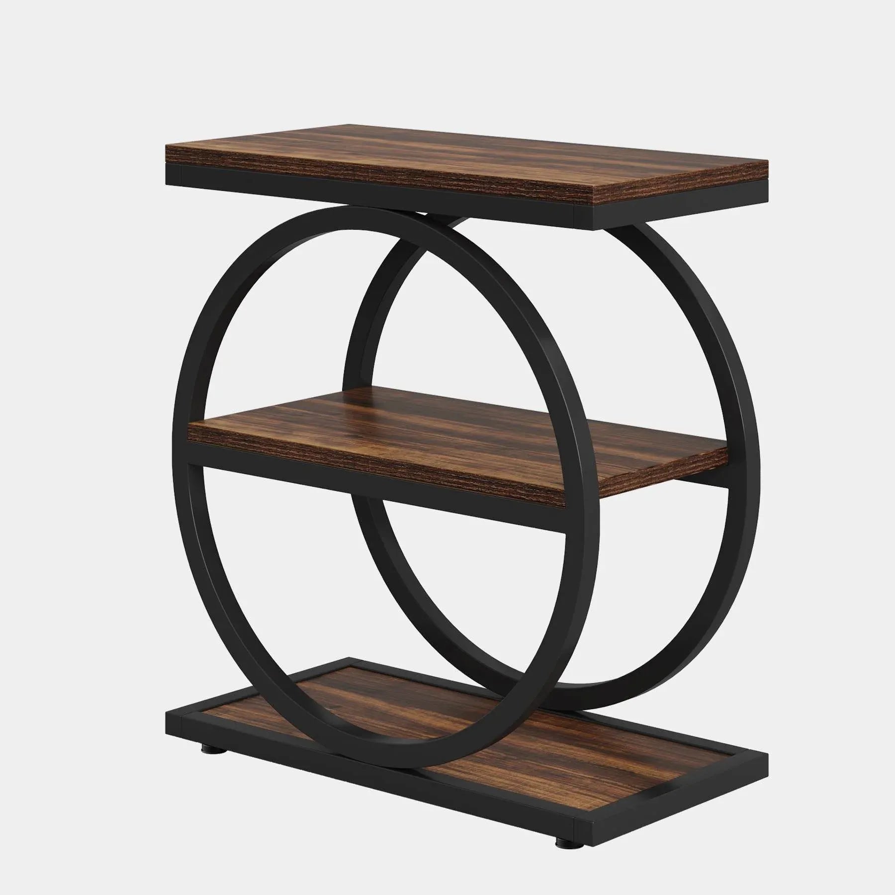 Nattduksbord med 3 Hyllplan – Rustik & Industriell Stil