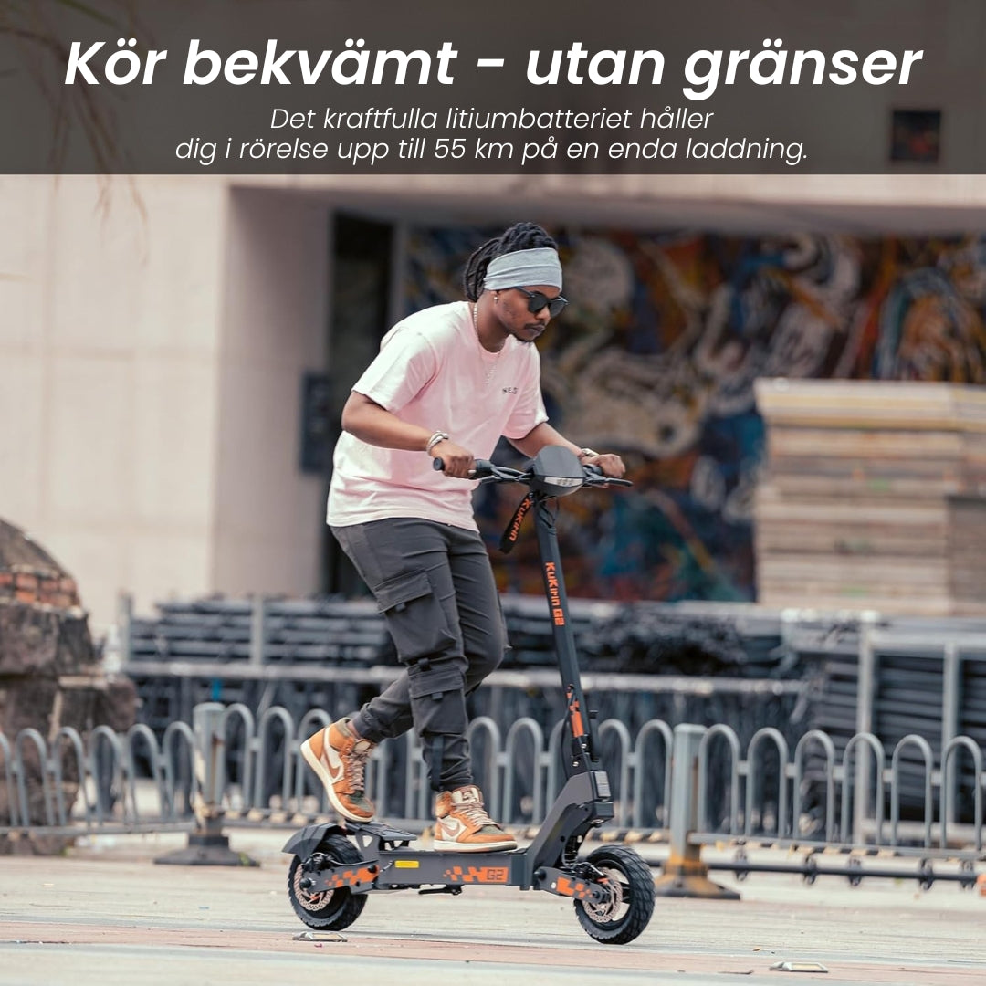 2025 KuKirin G2 elektrisk sparkesykkel | Rekkevidde 55 km - Makshastighet 45 km/t