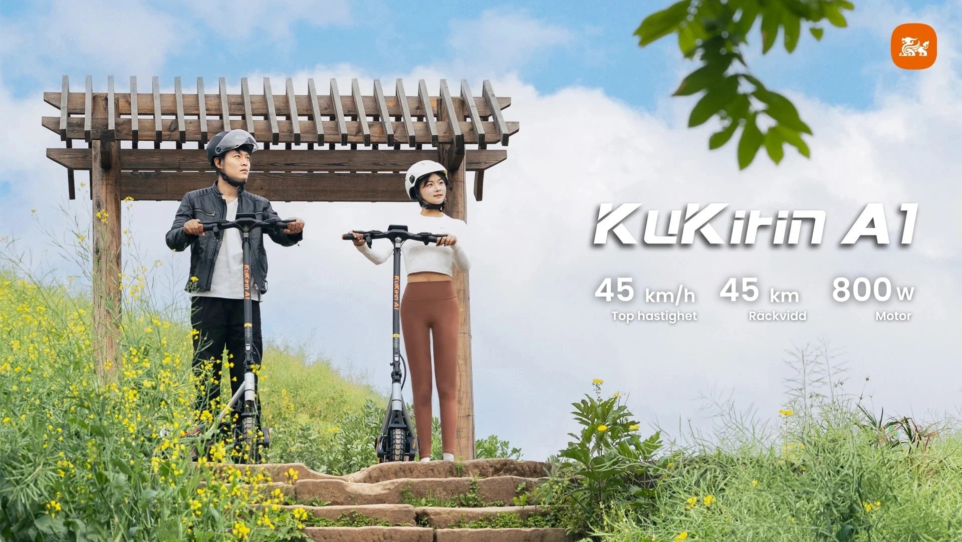 KuKirin A1 Elektrisk Scooter - Toppfart 45 km/t - Rekkevidde 45 km - Elektrisk Scooter