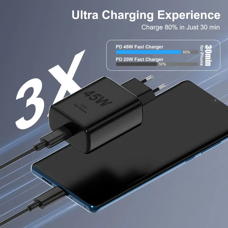 Samsung USB-C Adapter 45W – Snabbladdare Svart för Android