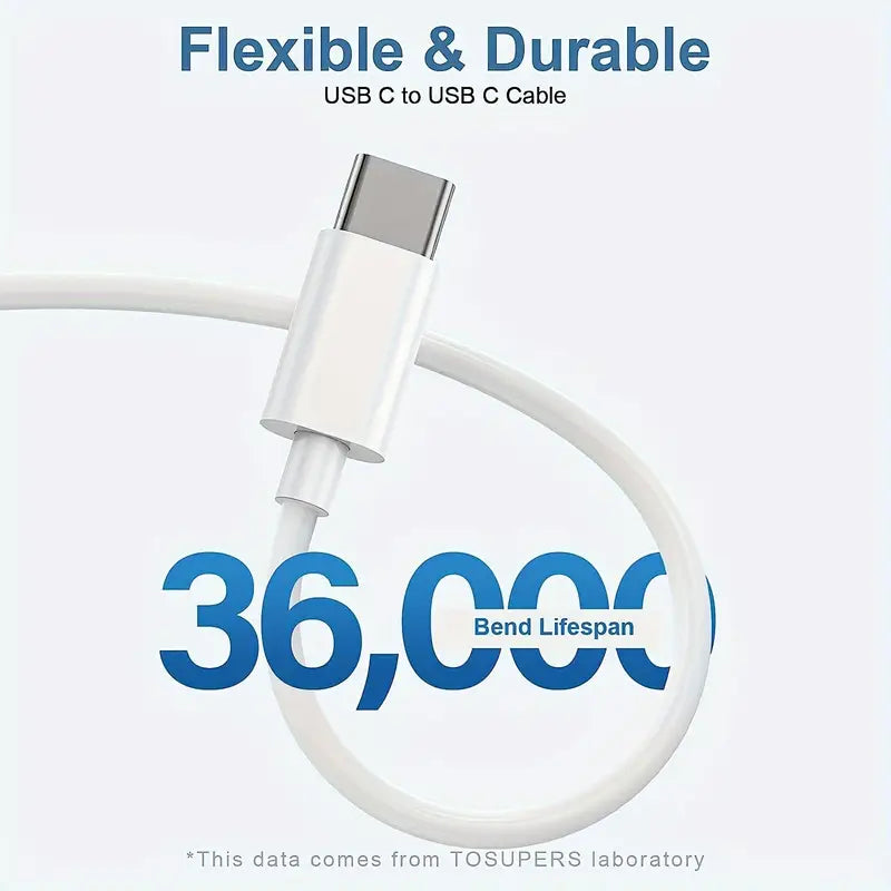USB-C Kabel Svart 1.8m – 60W Snabbladdning för Samsung, iPhone, Laptop