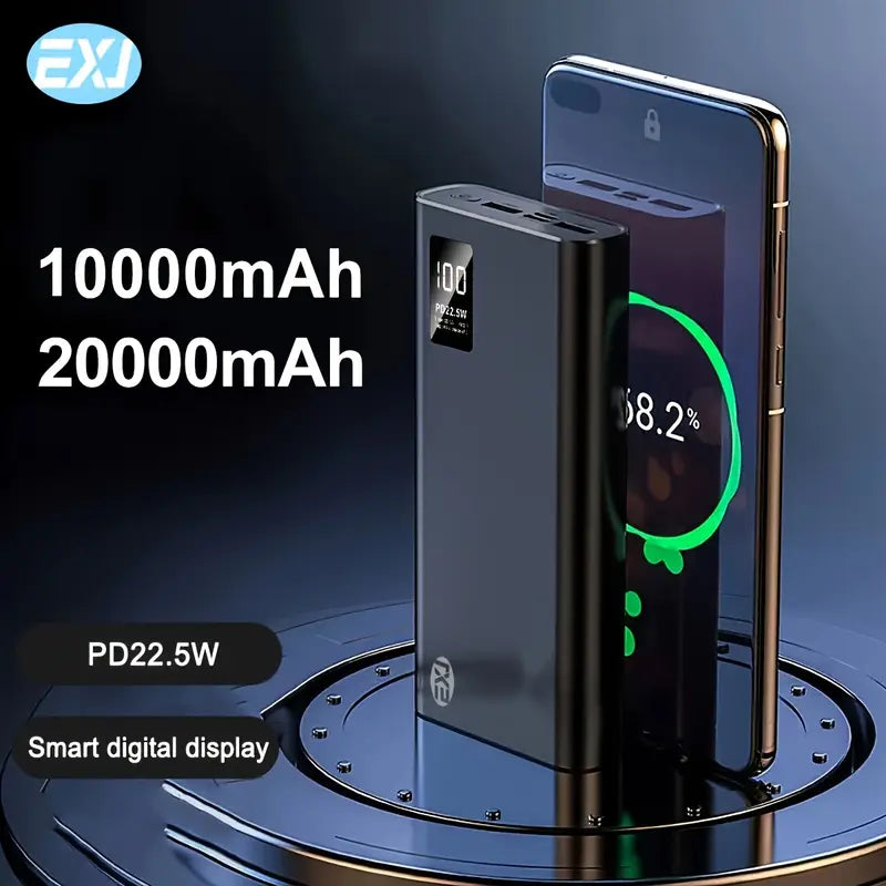 Powerbank 10000 mAh/20000 mAh – Snabbladdning 22.5W med LED-display
