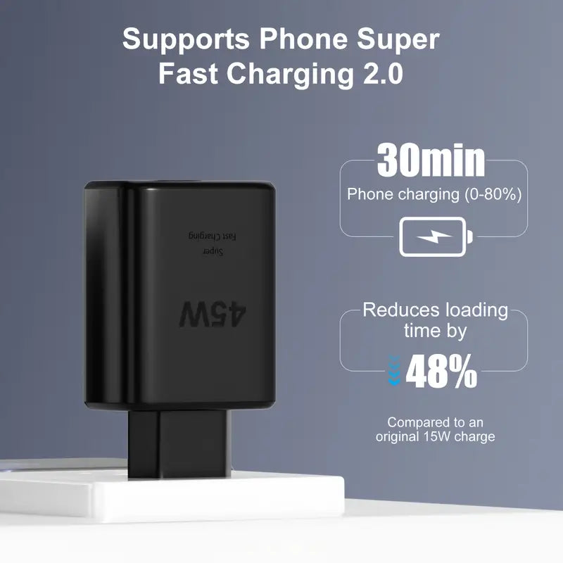 Samsung USB-C Adapter 45W – Snabbladdare Svart för Android