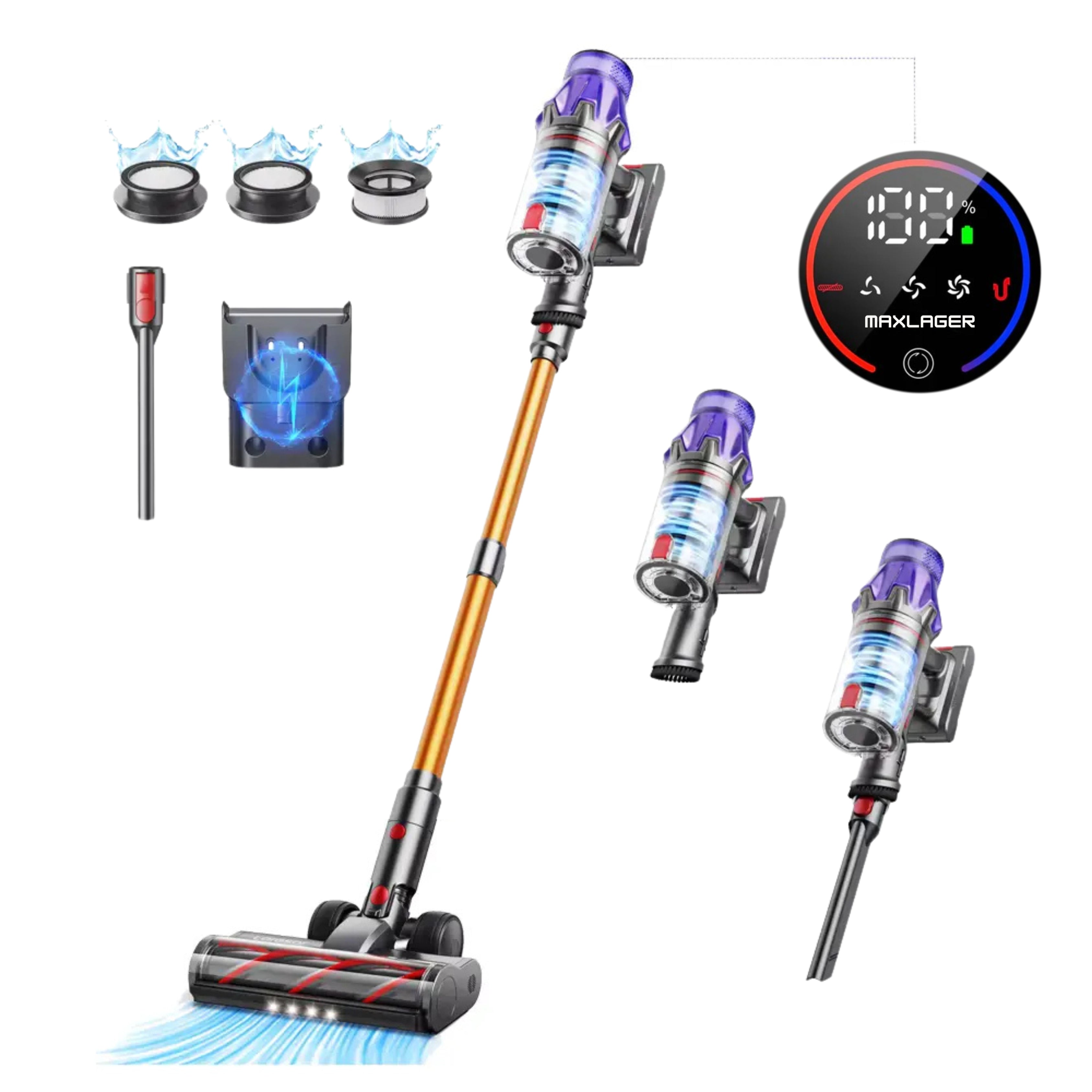 Maxlager Ultra X7 - 550W – 50 kPa Avancerad Sladdlös Dammsugare