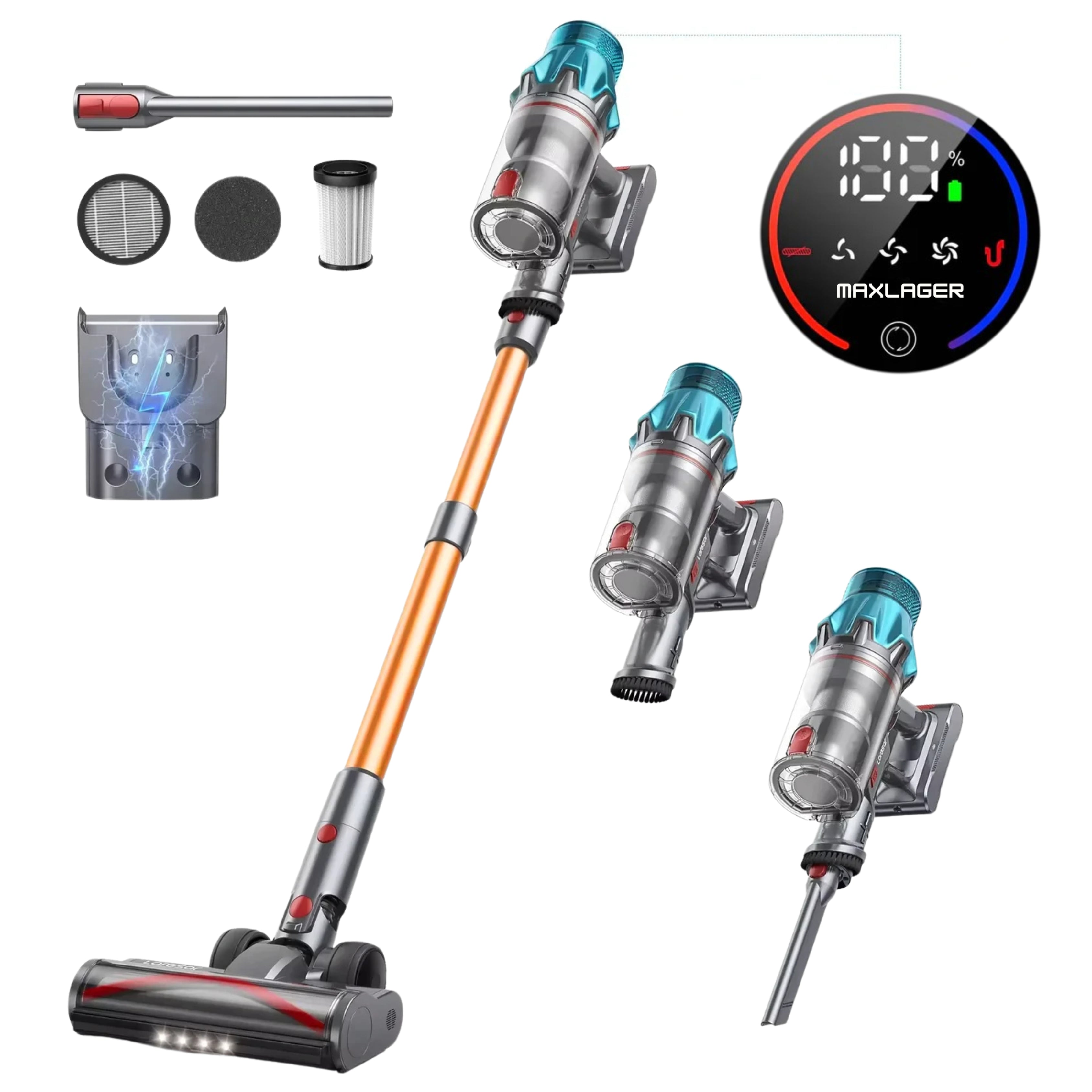 Maxlager Ultra X7 - 550W – 50 kPa Avancerad Sladdlös Dammsugare