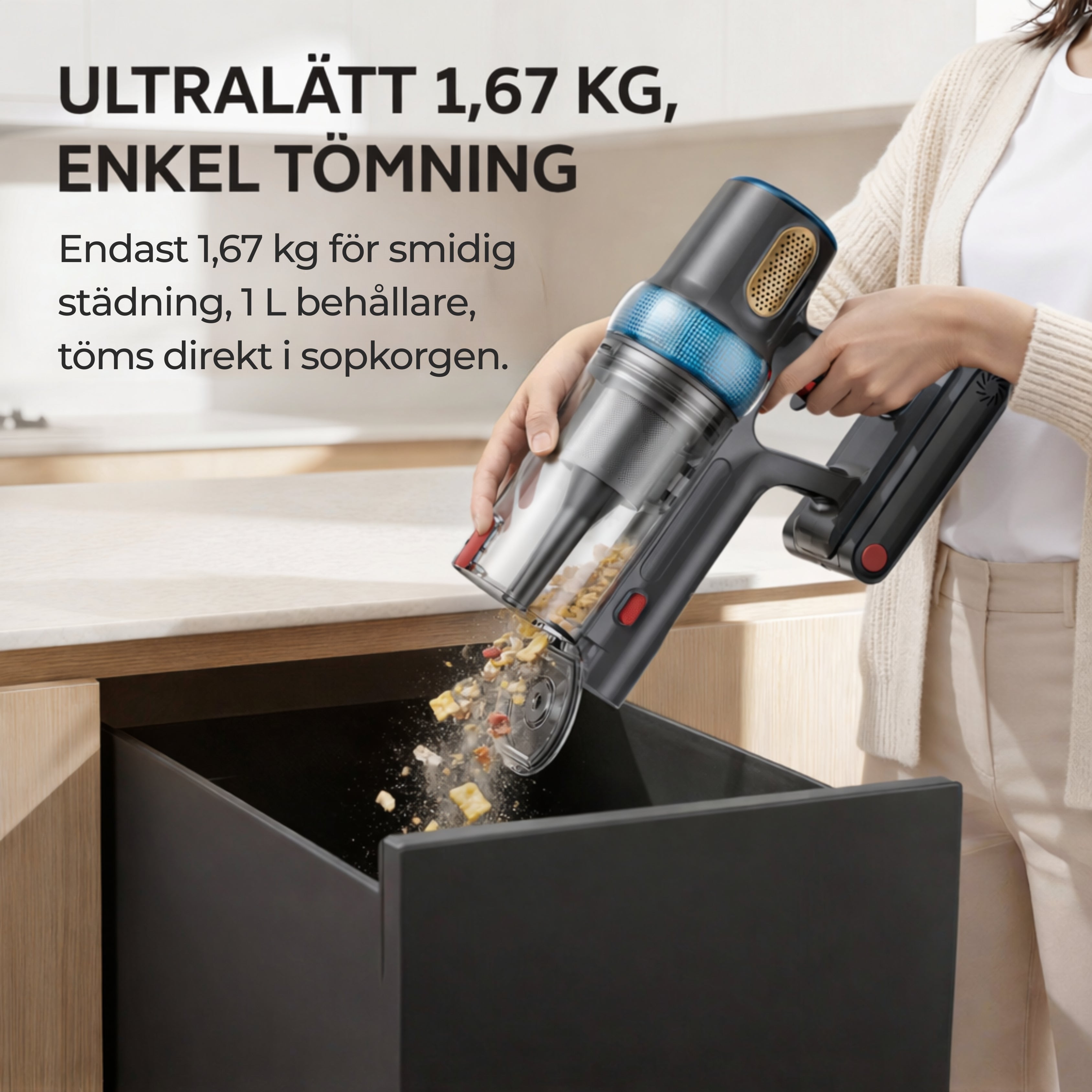 Maxlager P20 Sladdlös Dammsugare - 120AW - 1.67kg - Skaftdammsugare