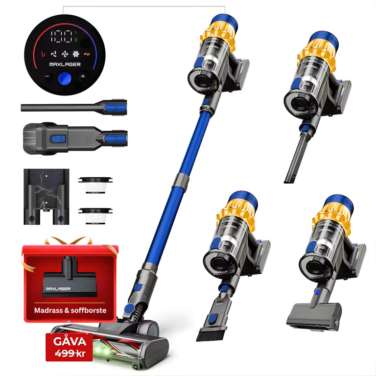 Maxlager V22 - 650W – 55 kPa Avancerad Sladdlös Dammsugare - Skaftdammsugare