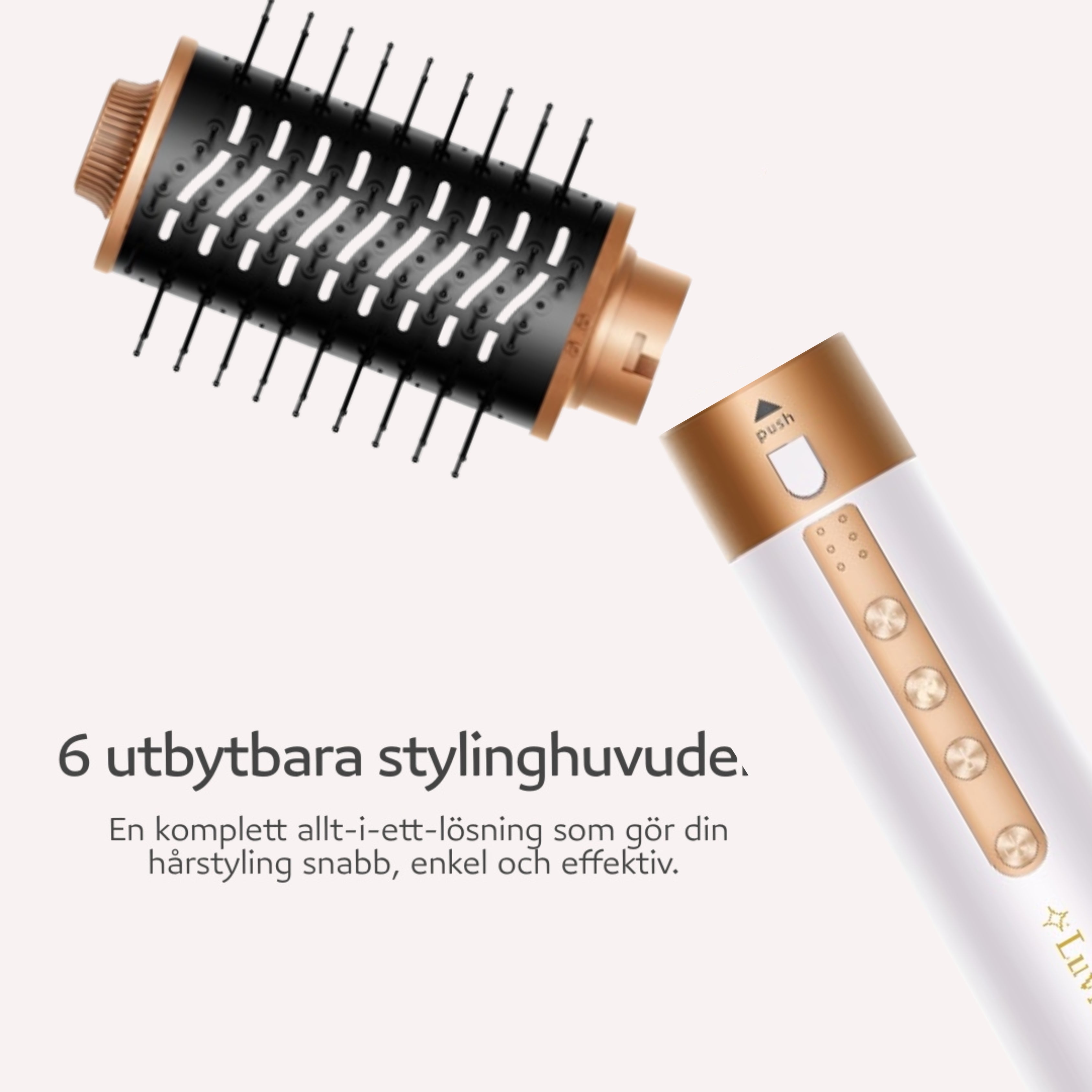 Luvién Pro Multistyler 6-i-1 Hårfön 1400W Vit