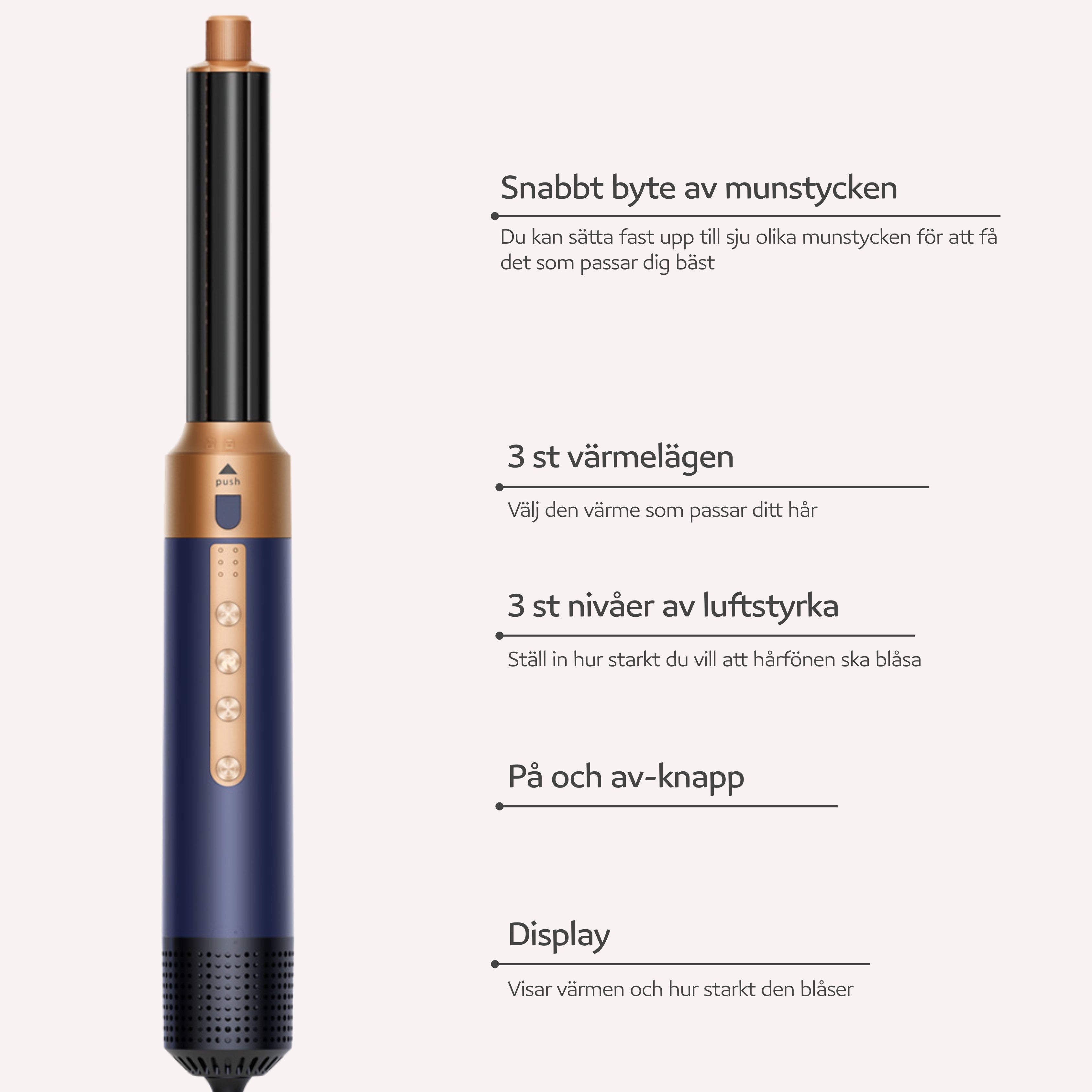Luvién Pro Multistyler 6-i-1 Hårfön 1400W