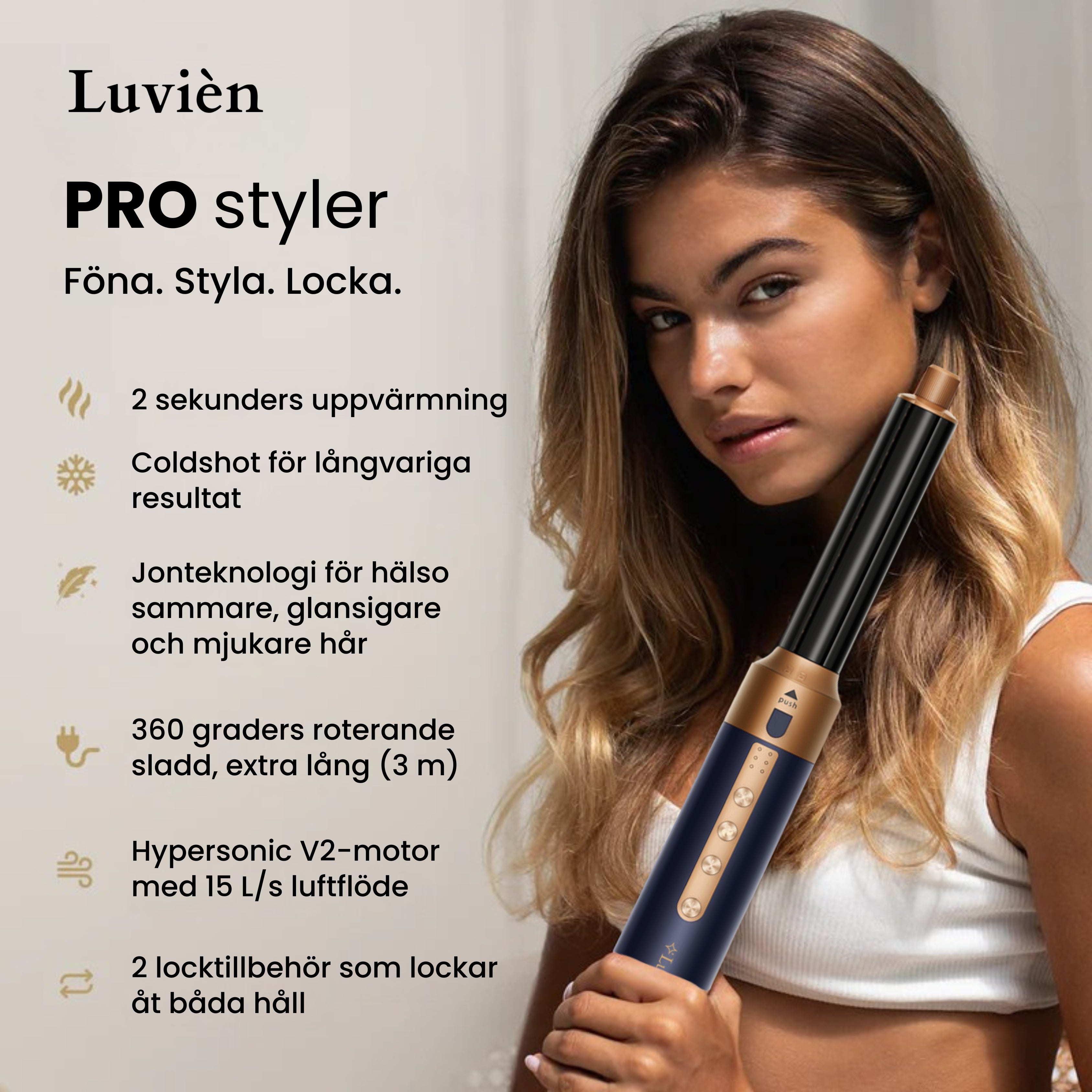 Luvién Pro Multistyler 6-i-1 Hårfön 1400W