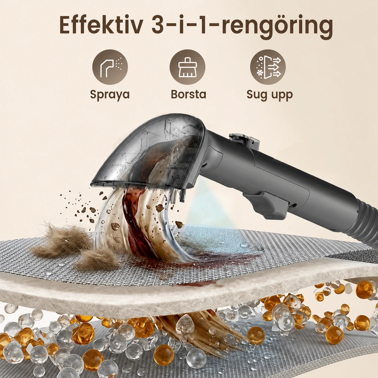 Maxlager Textil och Mattvätt 800 W – 16 kPa för soffa, bil, mattor och fläckar