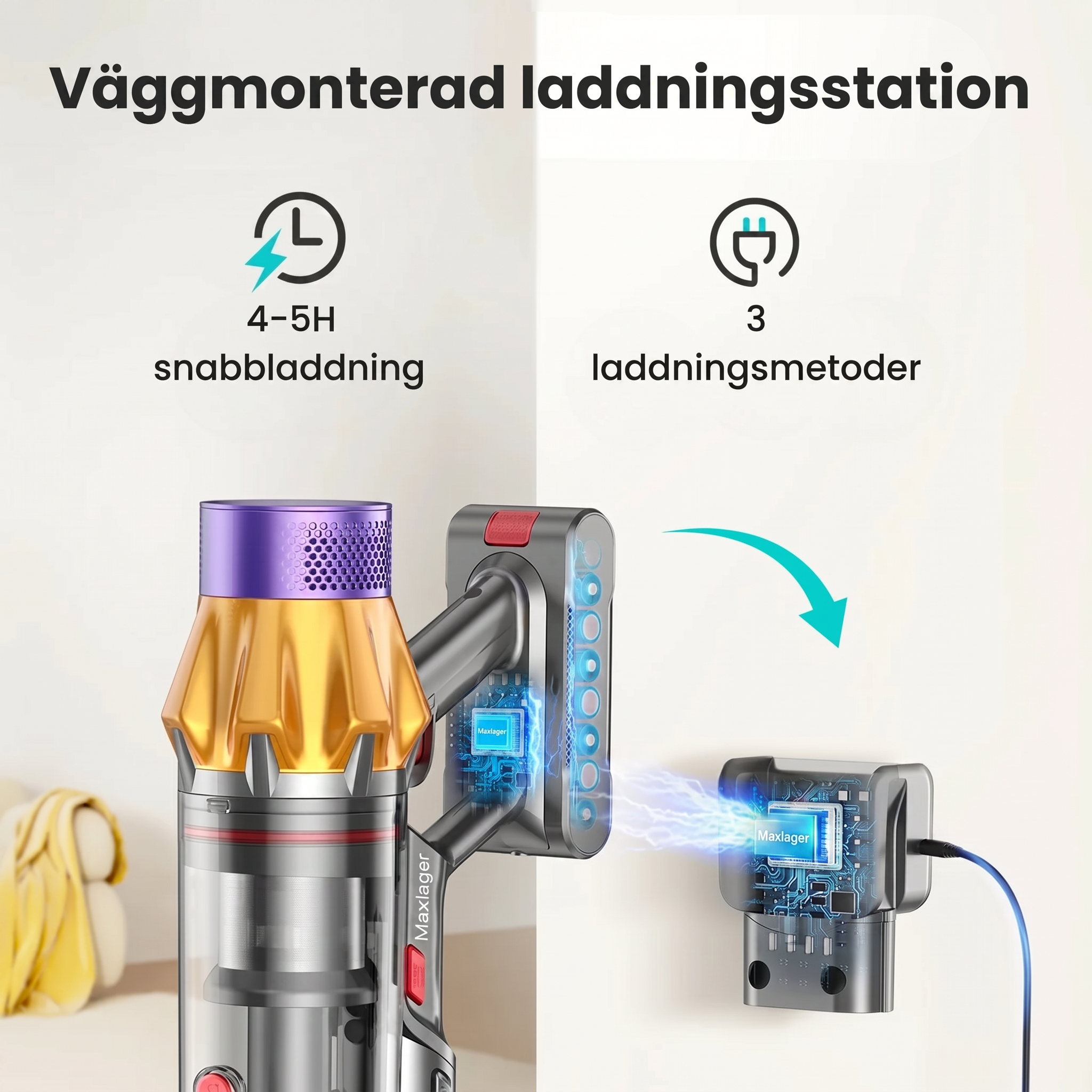Maxlager Ultra X7 - 550W – 50 kPa Avancerad Sladdlös Dammsugare 2026 - Skaftdammsugare