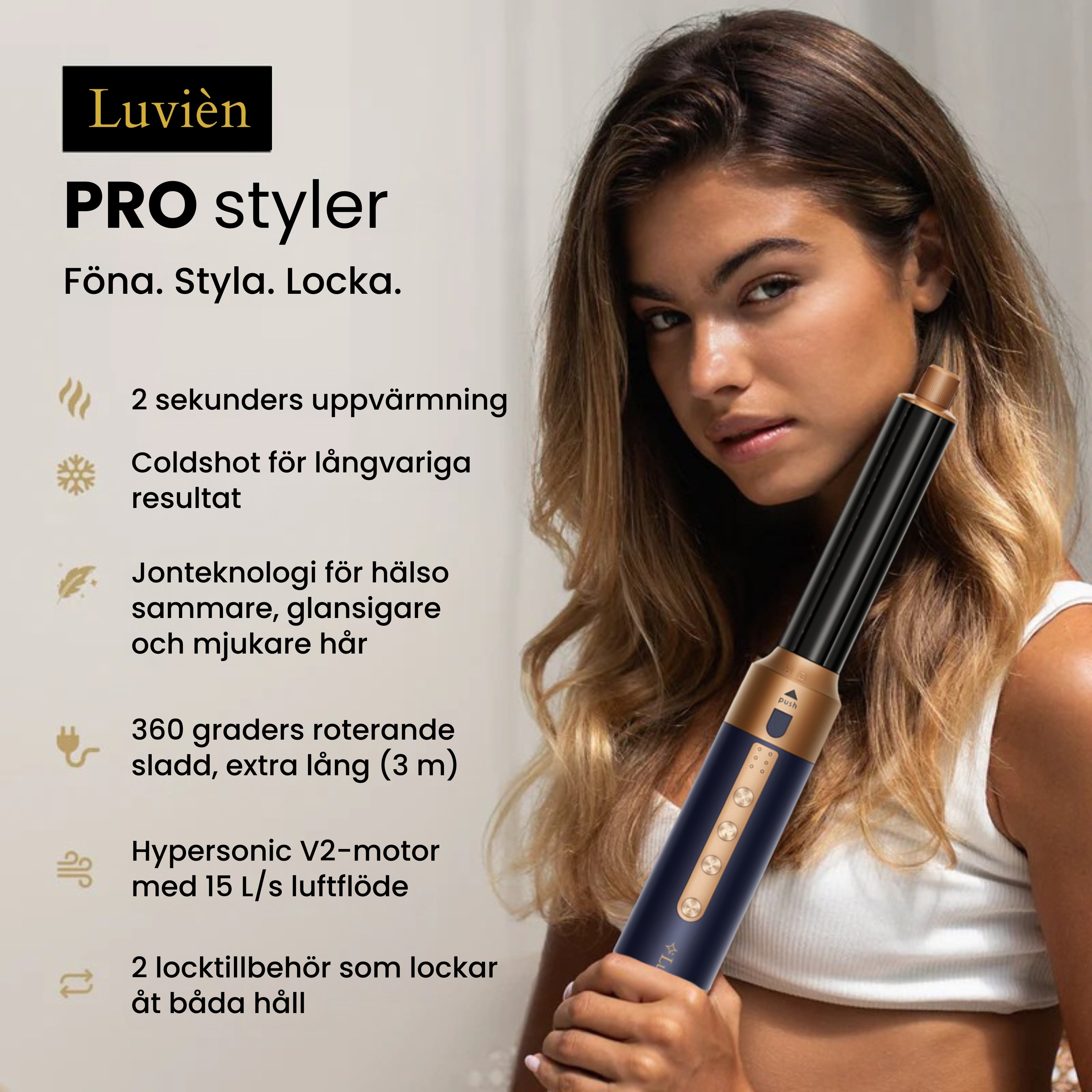Luvién Pro Multistyler 6-i-1 Hårfön 1400W