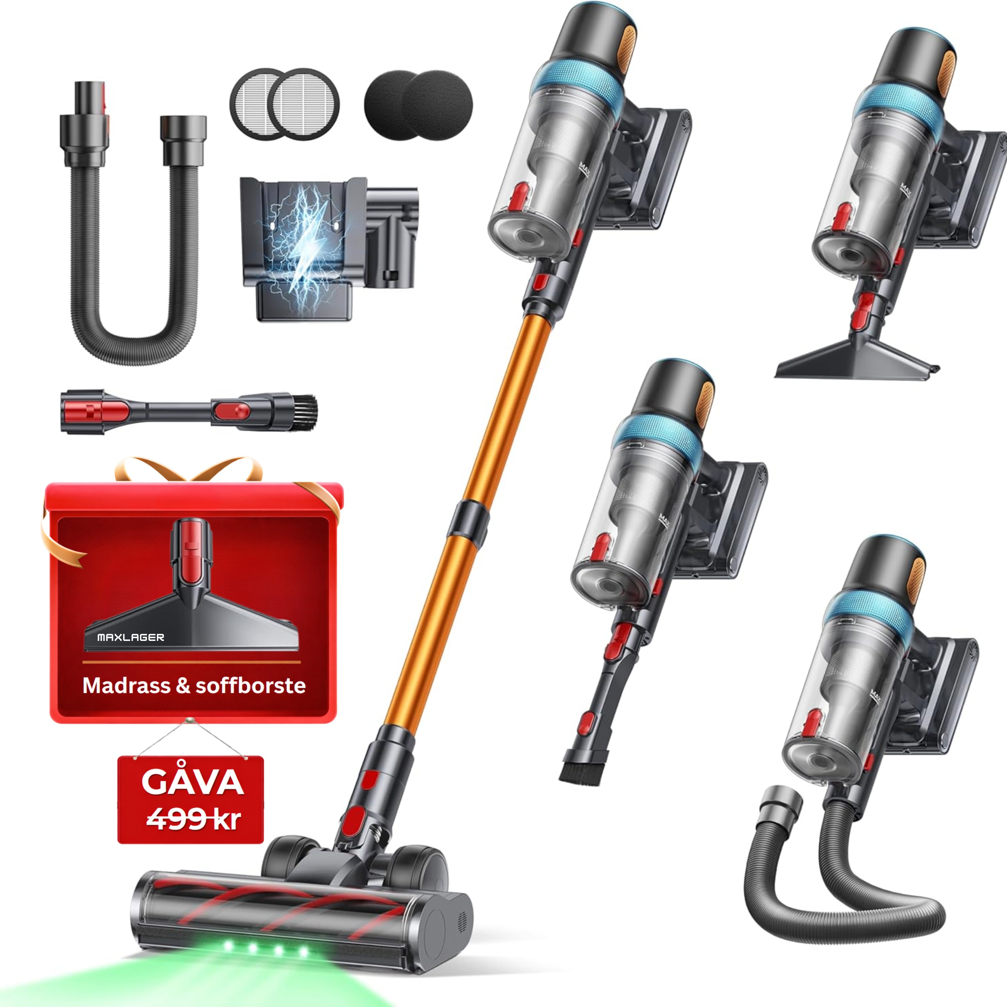 Maxlager P20 Sladdlös Dammsugare - 120AW - 1.67kg - Skaftdammsugare