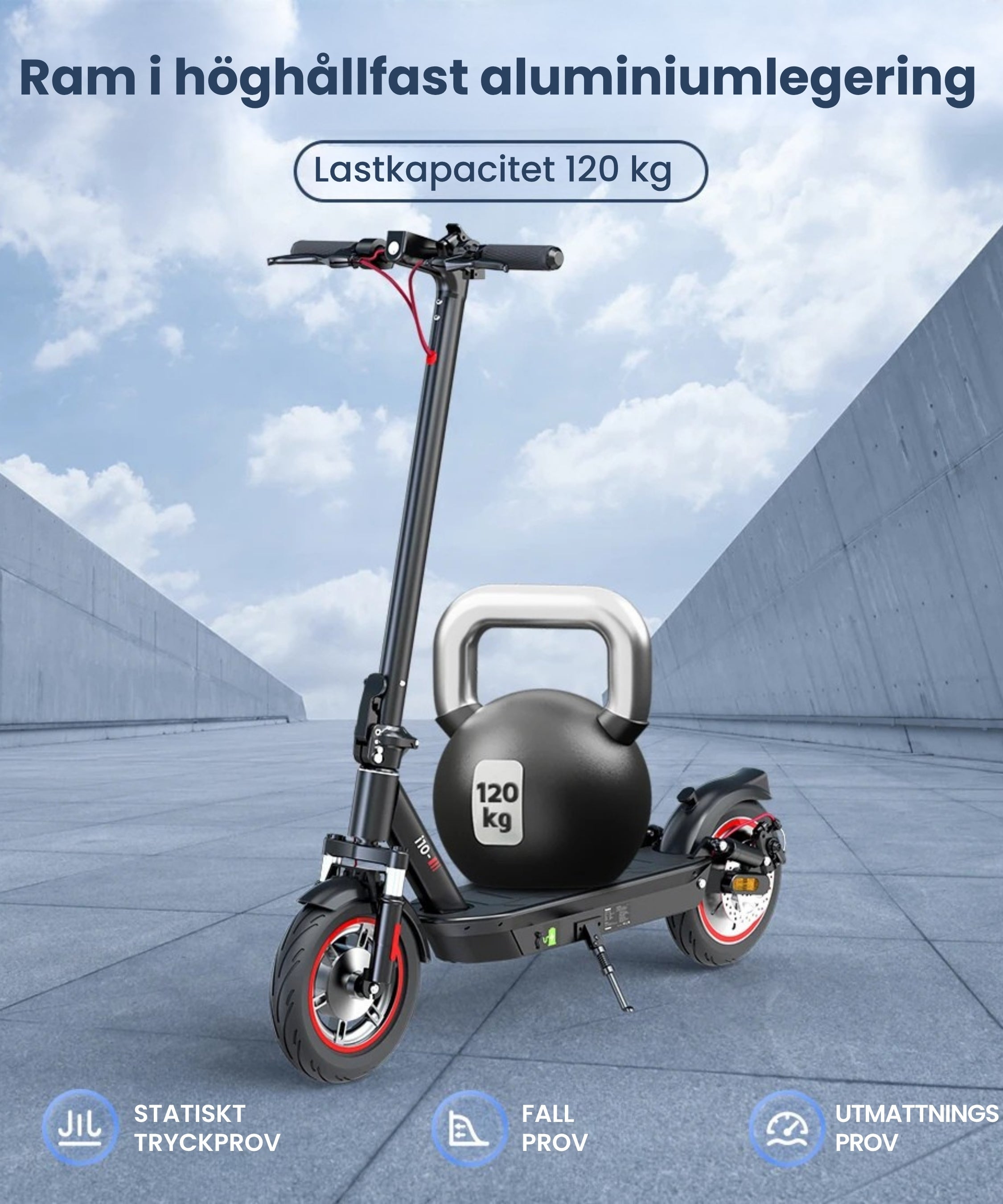 iScooter i10 elscooter – 40 km/h - 45 km räckvidd - 650W Motor