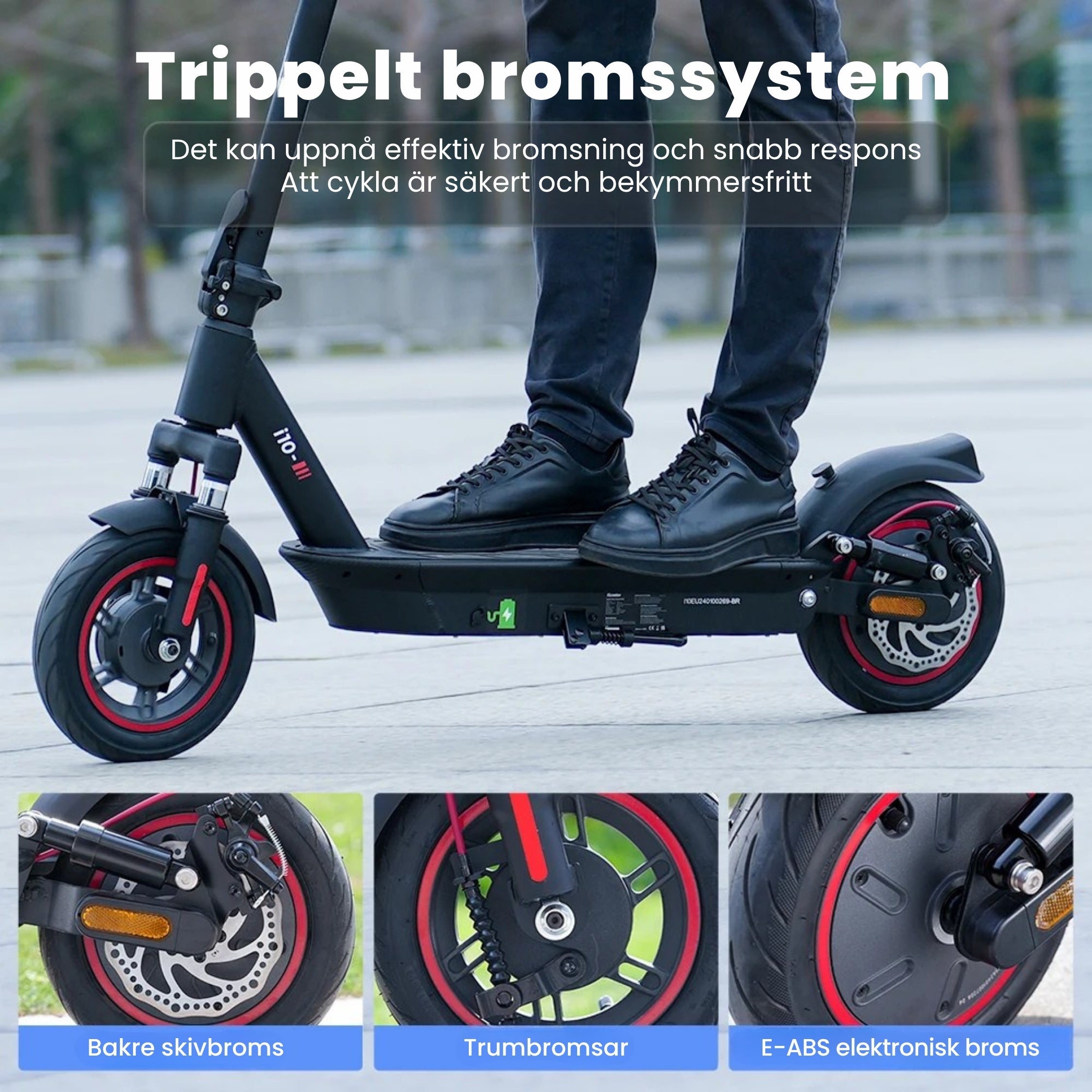 iScooter i10 elscooter – 40 km/h - 45 km räckvidd - 650W Motor