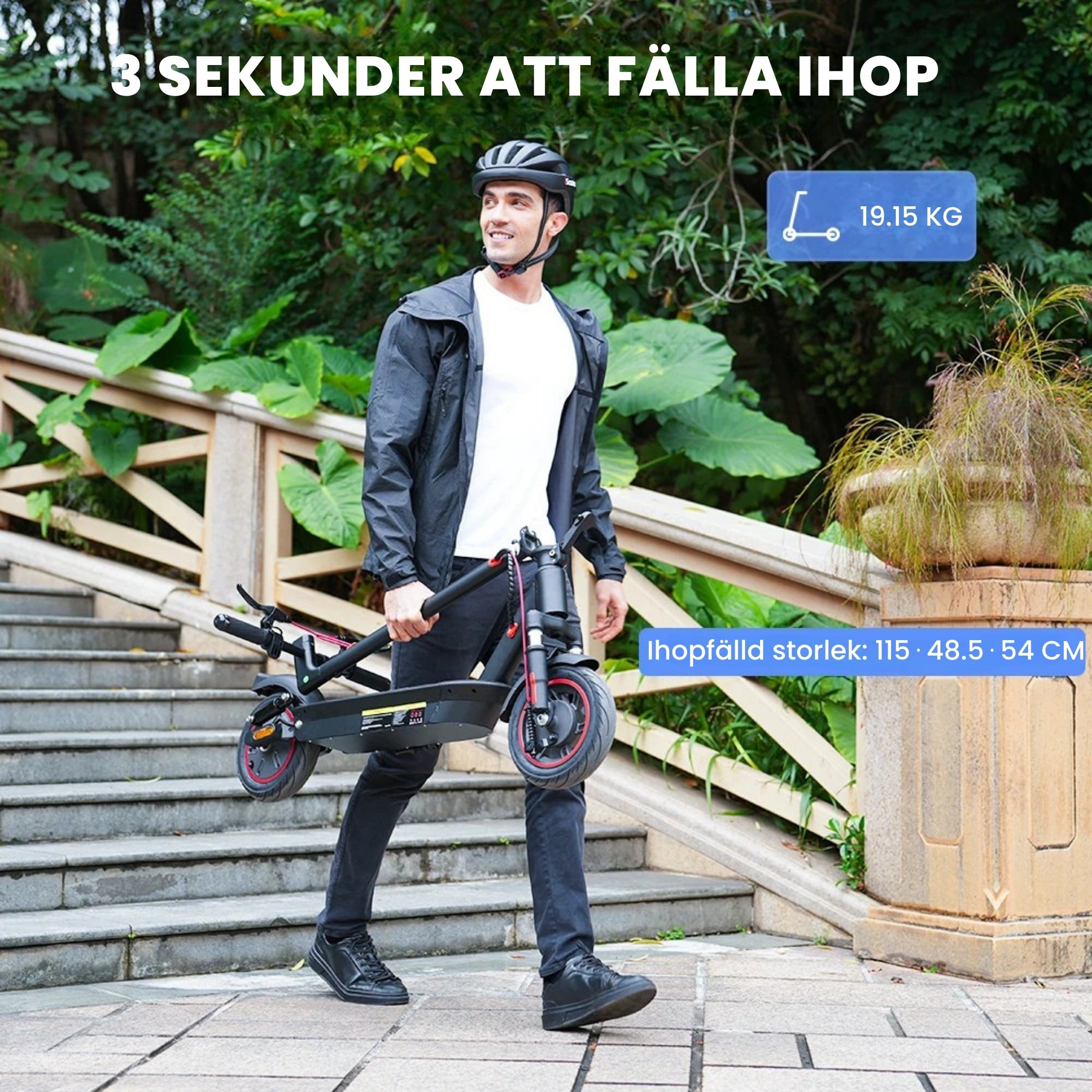 iScooter i10 elscooter – 40 km/h - 45 km räckvidd - 650W Motor