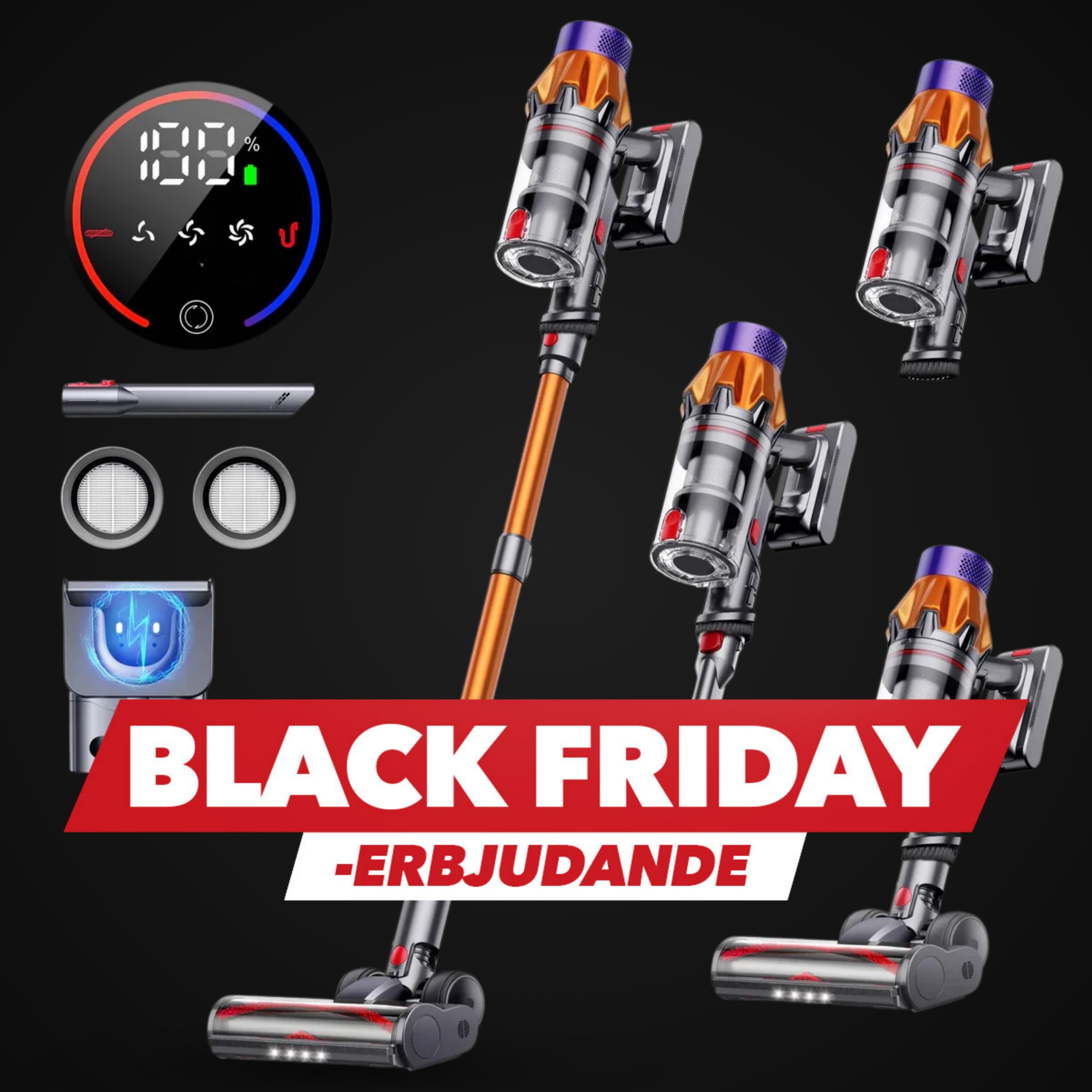 Maxlager Ultra X7 - 550W – 45 kPa Avancerad Sladdlös Dammsugare