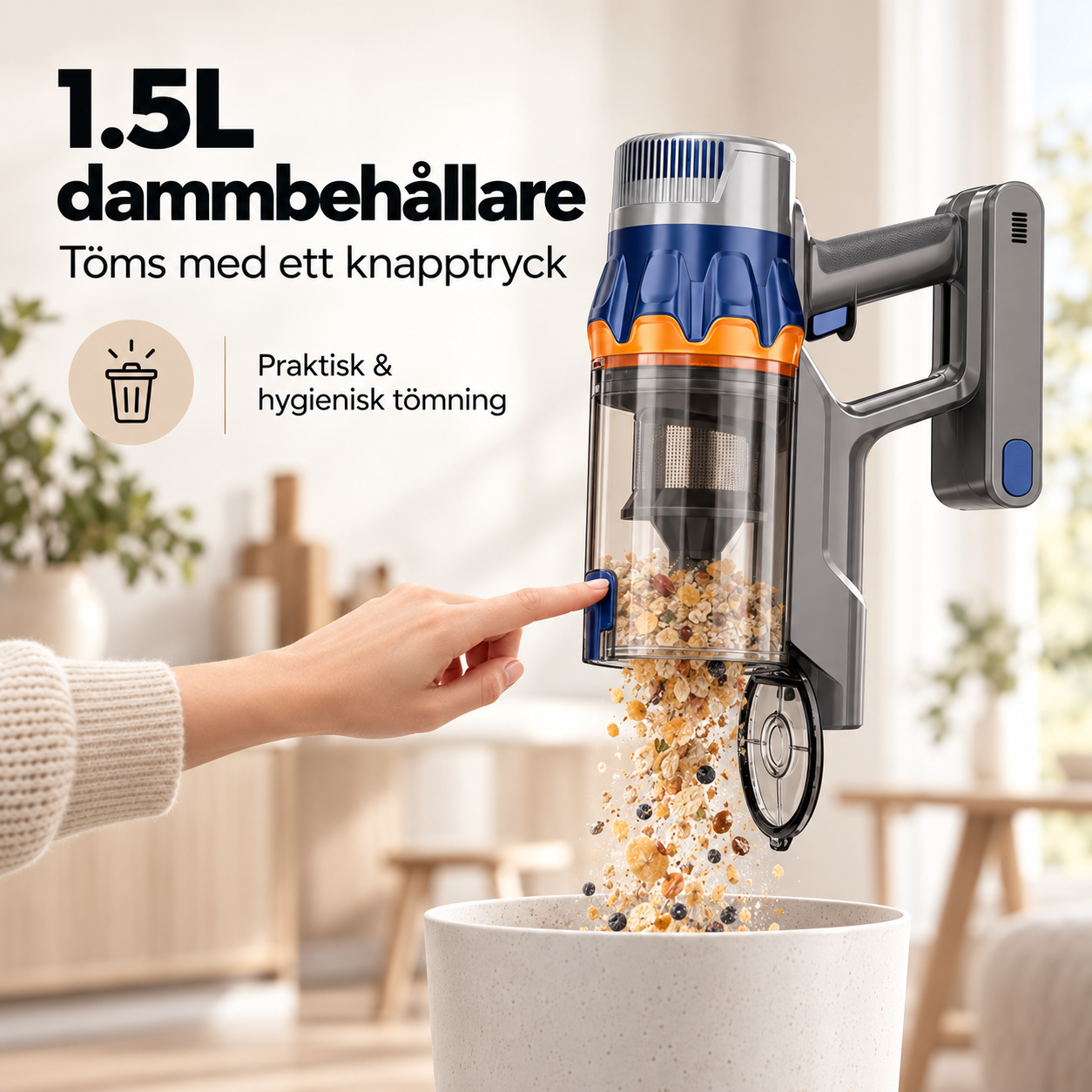 Maxlager V25 - 650W – 60 kPa Avancerad Sladdlös Dammsugare - Skaftdammsugare