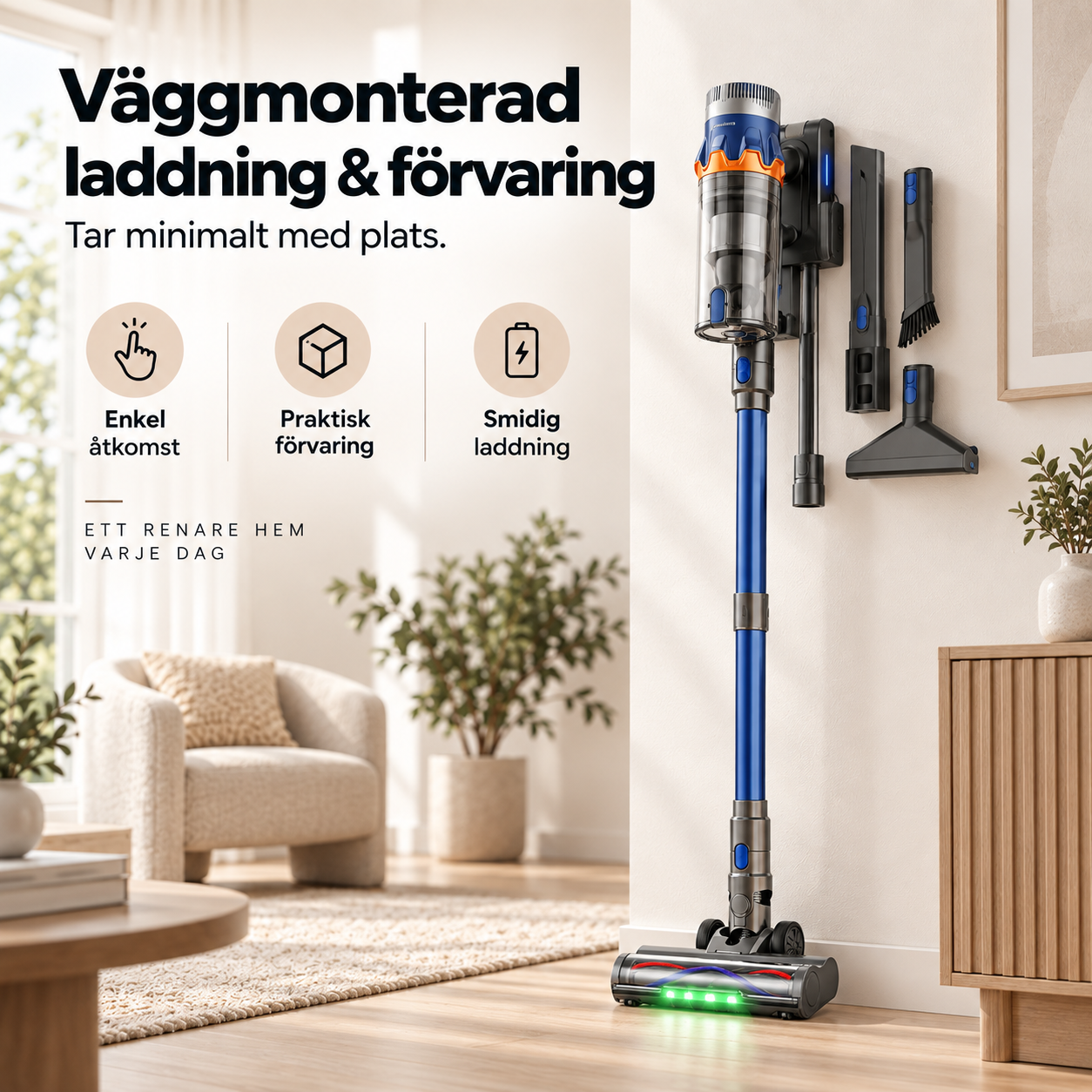 Maxlager V25 - 650W – 60 kPa Avancerad Sladdlös Dammsugare - Skaftdammsugare