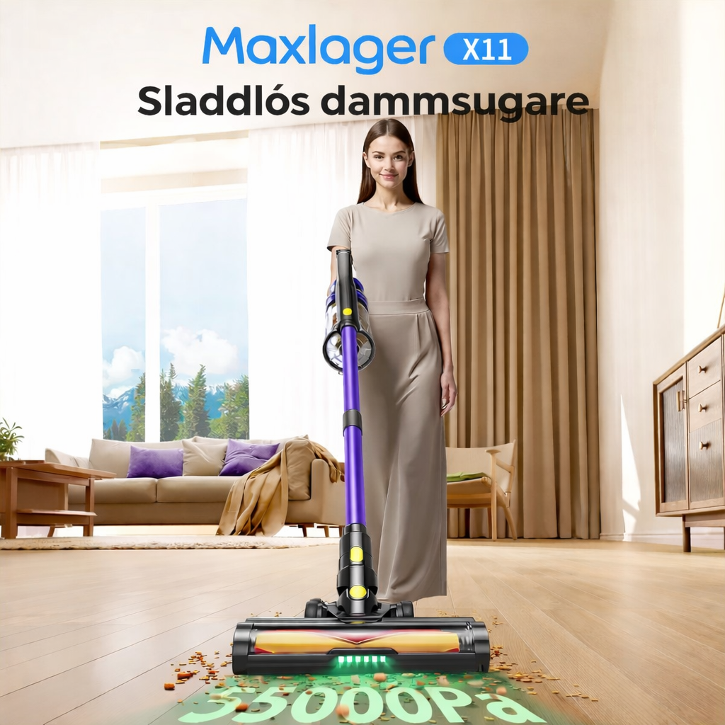 Maxlager X11 Sladdlös Dammsugare - 550W 55 kPa - Skaftdammsugare