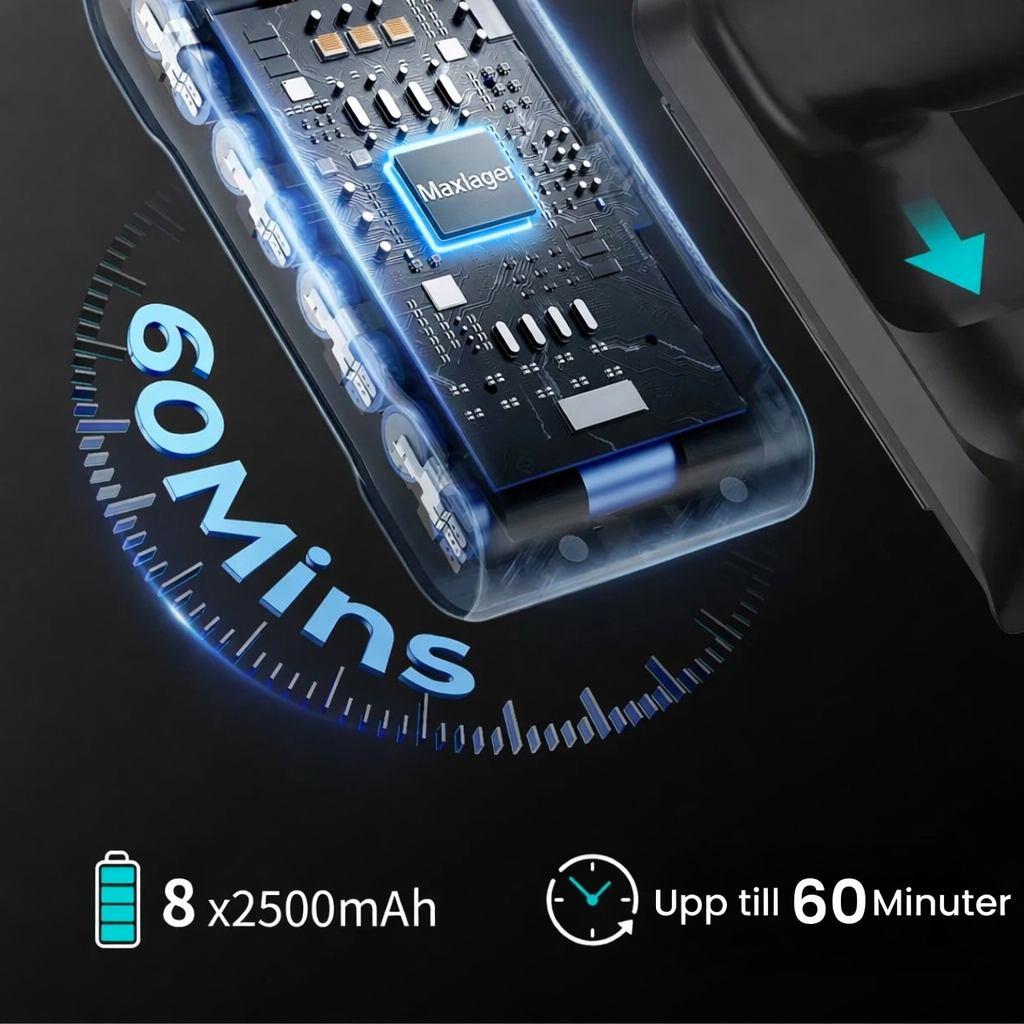 Maxlager Ultra X7 - 550W – 50 kPa Avancerad Sladdlös Dammsugare 2026 - Skaftdammsugare