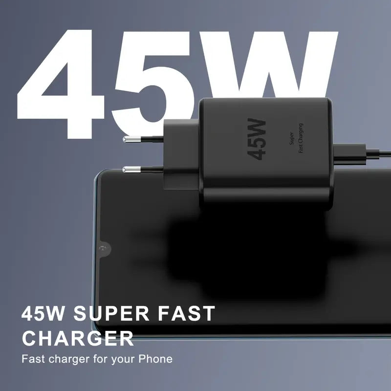 Samsung USB-C Adapter 45W – Snabbladdare Svart för Android