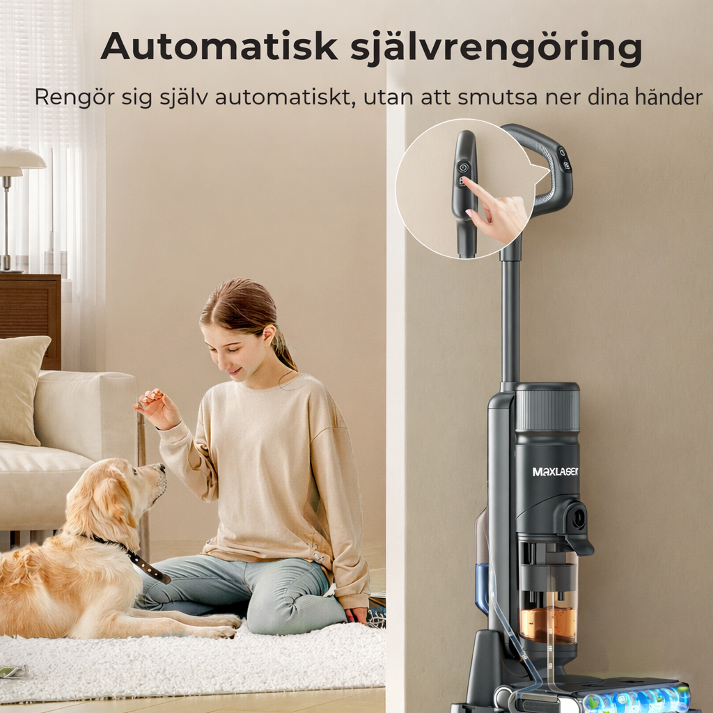 Maxlager M3 2-i-1 Sladdlös Mopp Dammsugare - Skaftdammsugare