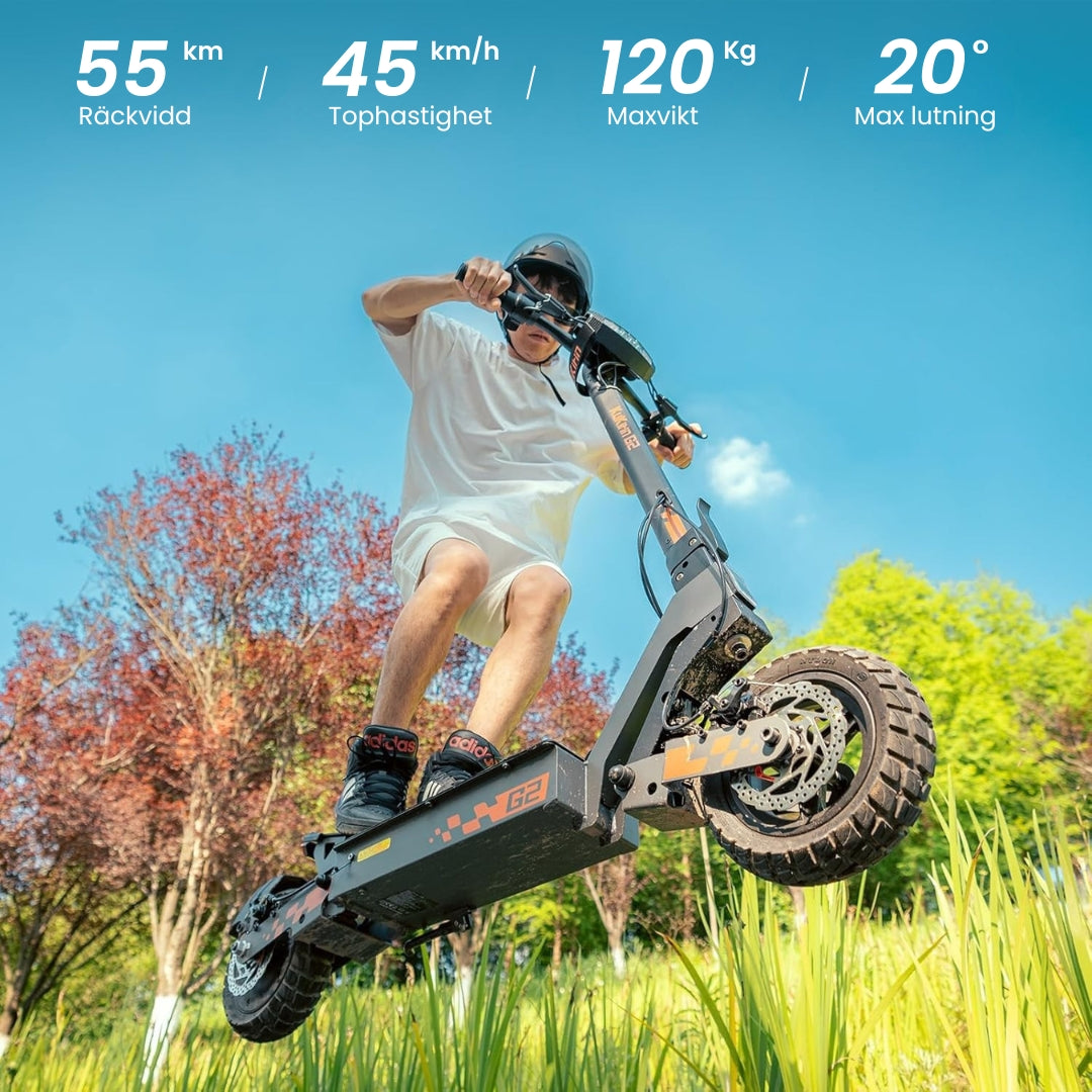 2025 KuKirin G2 elektrisk sparkesykkel | Rekkevidde 55 km - Makshastighet 45 km/t