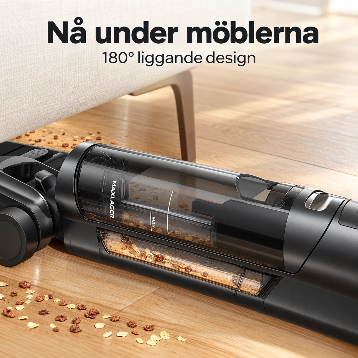 Maxlager S7 Pro – Sladdlös Moppdammsugare - Självrengöring & Upp till 50 min Batteritid