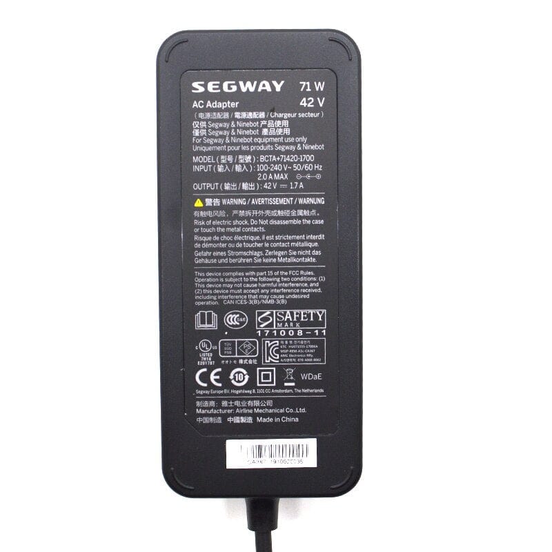 Ninebot Original Laddare – 42V 1.7A elscooter-adapter (kompatibel med Xiaomi)