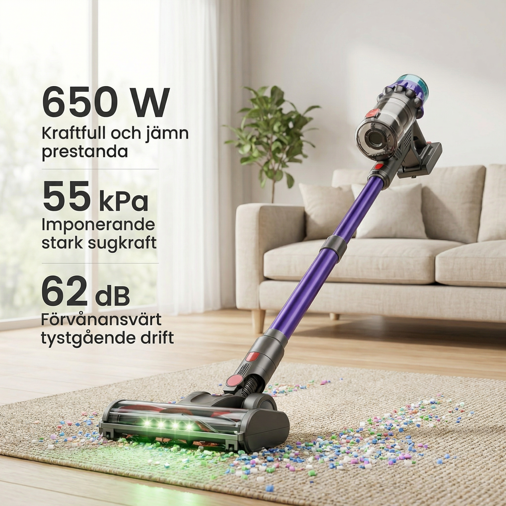 Maxlager V22 - 650W – 55 kPa Avancerad Sladdlös Dammsugare - Skaftdammsugare