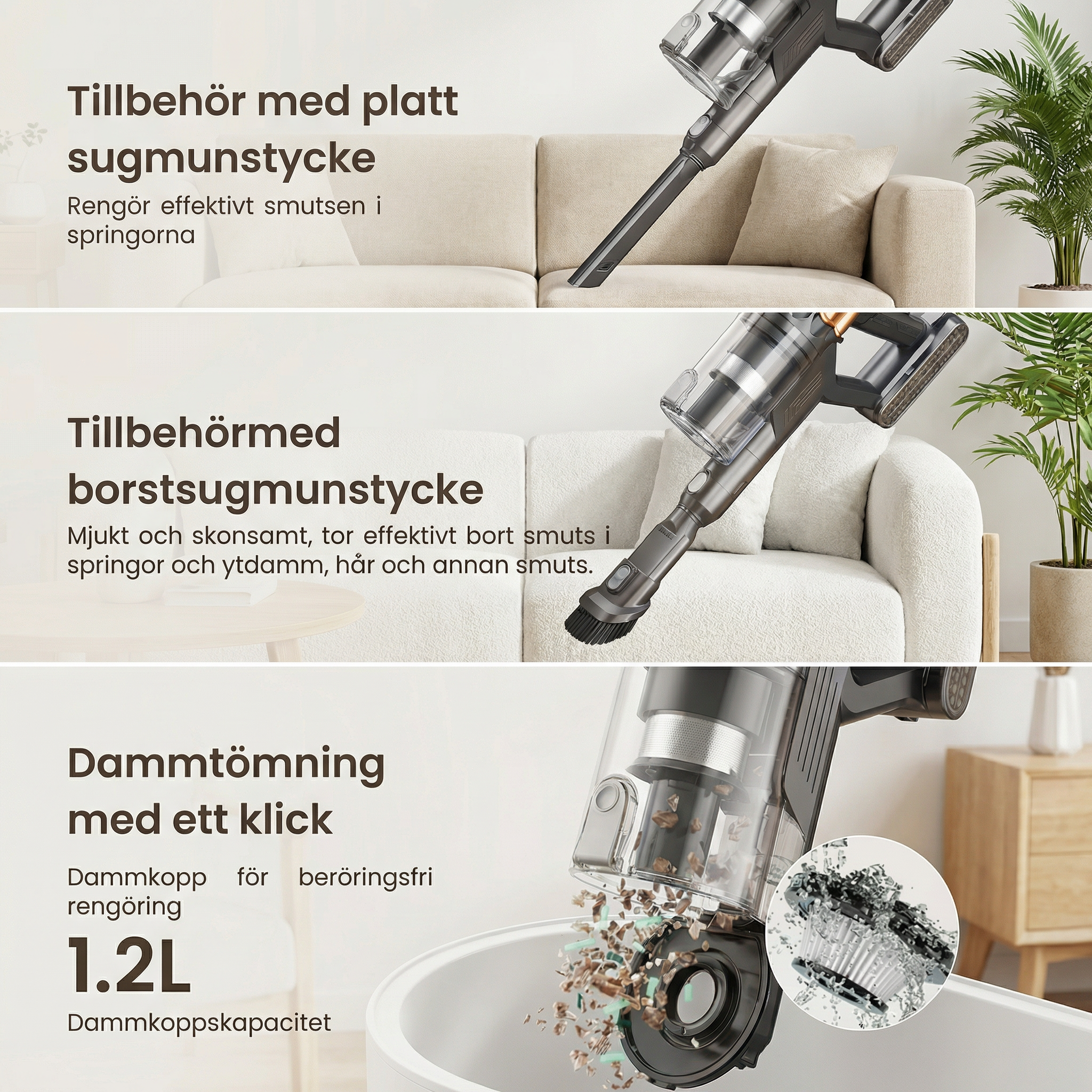 Maxlager V22 - 650W – 55 kPa Avancerad Sladdlös Dammsugare - Skaftdammsugare