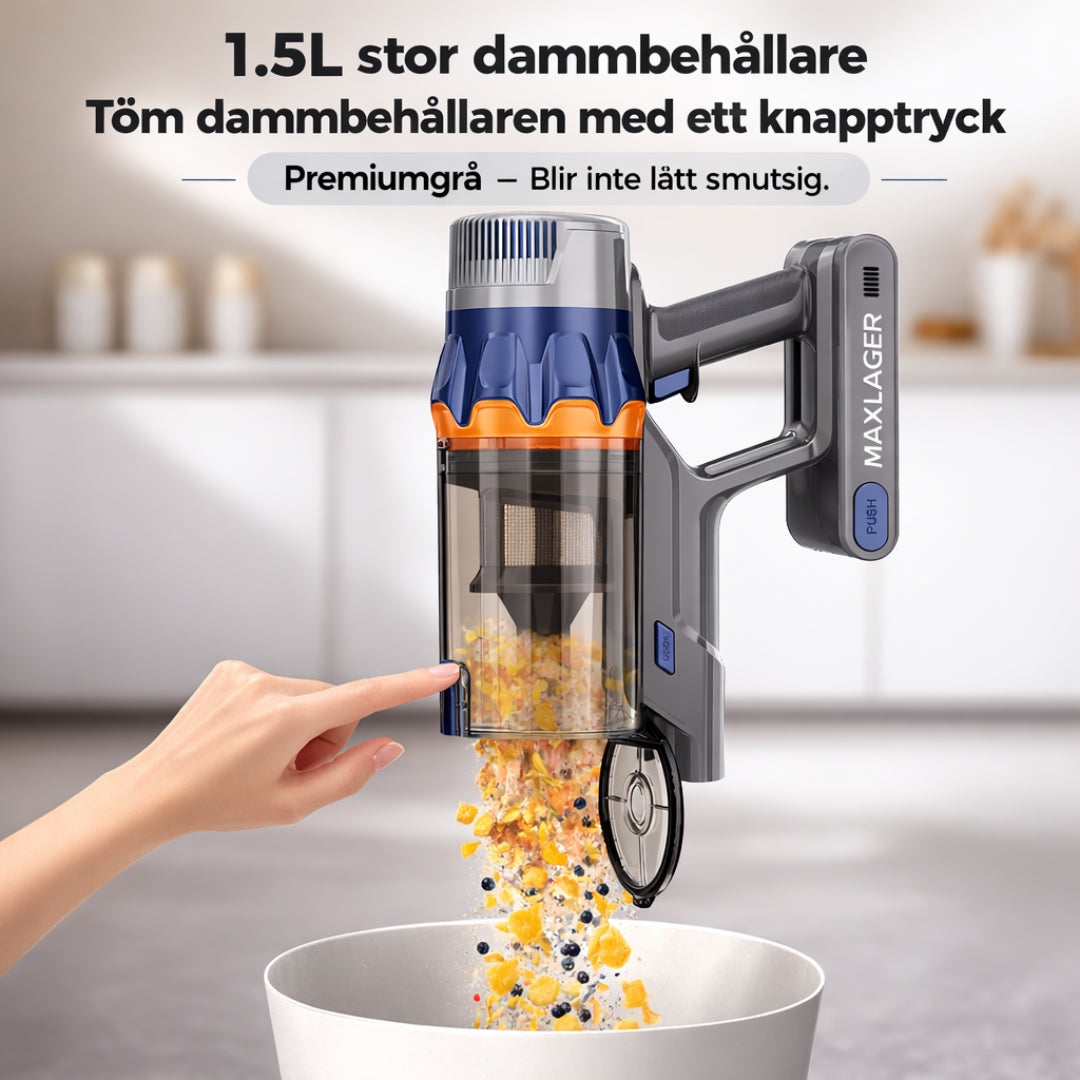 Maxlager V25 - 650W – 60 kPa Avancerad Sladdlös Dammsugare - Skaftdammsugare