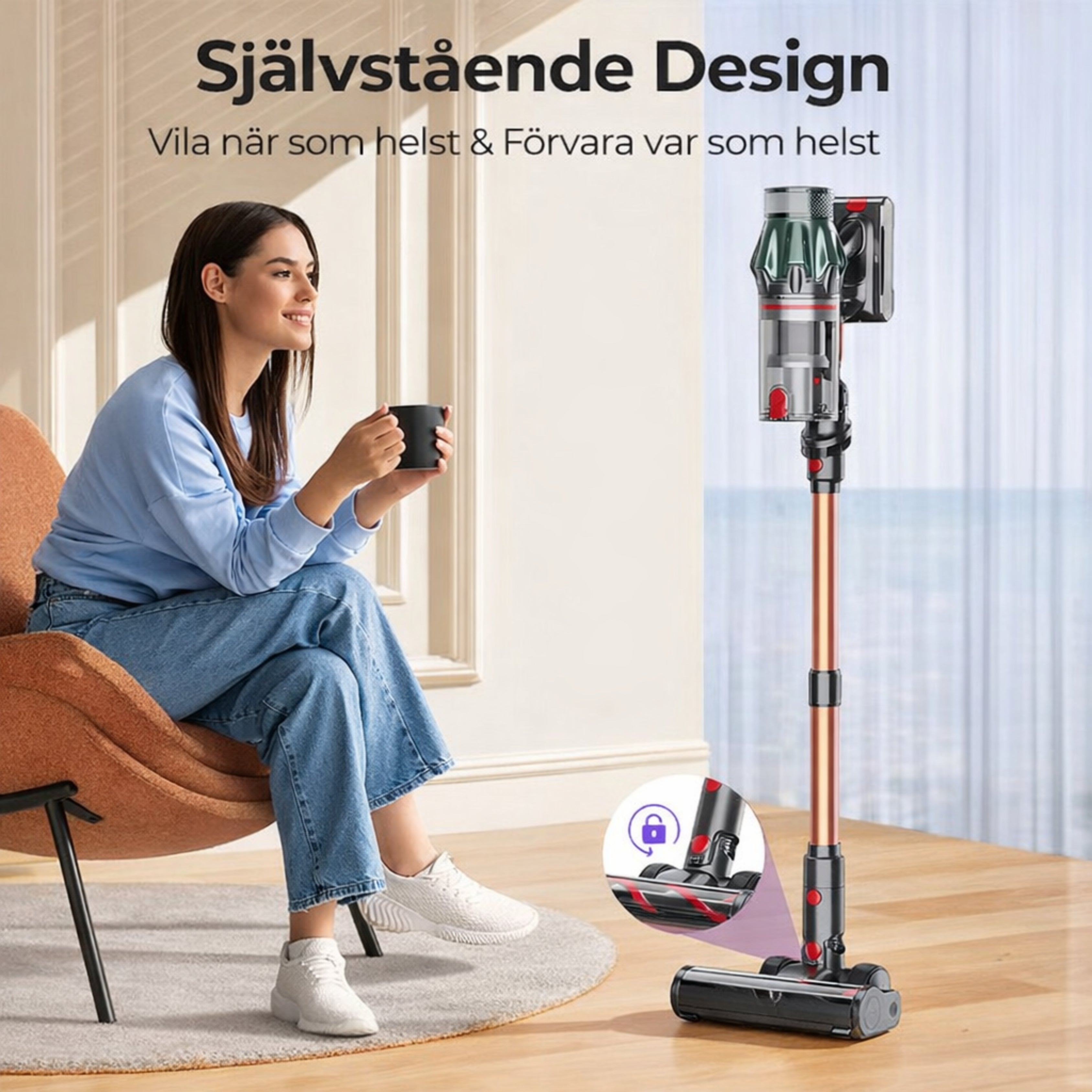 Maxlager V7 Pro Sladdlös Dammsugare - 600W 65 kPa - Skaftdammsugare